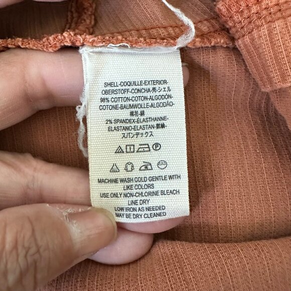 Free People High Waisted Pintuck Textured Mini Skirt Exposed Buttons Terrecotta - Picture 8 of 8